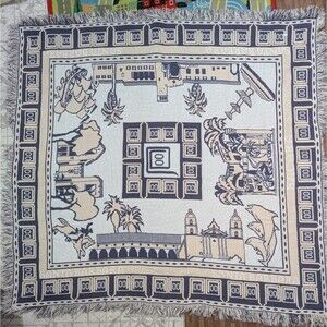 Seddon Ryan Wylde Santa Barbara Woven Throw Blanket Bacara Beach Dolphins